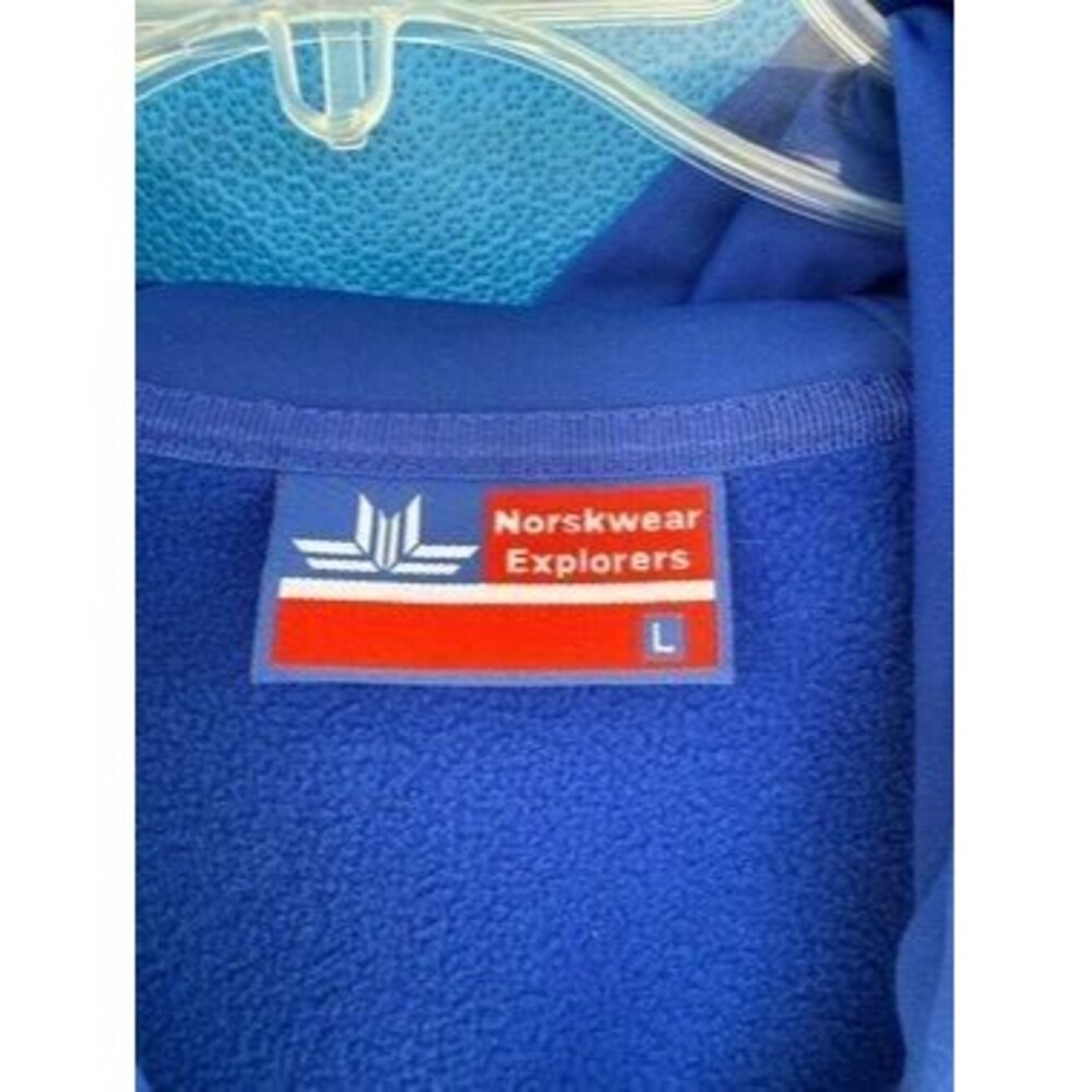 Athleisure Hoodie With Geometric Stripes | Norskwear | Royal Blue Zip - Picture 3 of 5